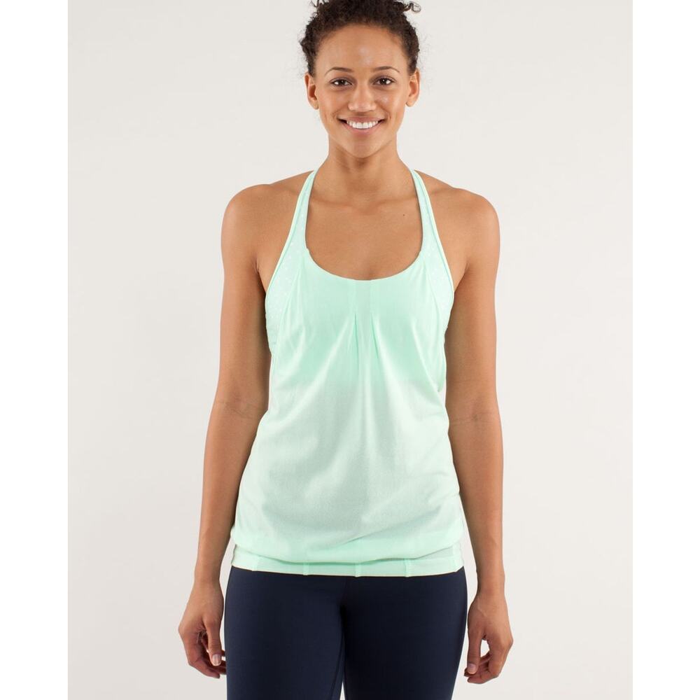 Lululemon Practice Freely Tank Size 4 Teal Mint Green Rare! - Picture 2 of 11